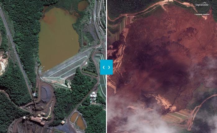 Прорыв плотины в Бразилии унес жизни 58 человек, появились новые фото и видео последствий катастрофы / Фото: Daily Mail