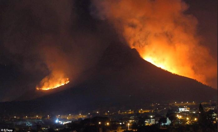 “Армагеддон” у Кейптауні: масштабні лісові пожежі загрожують передмістям / Фото: Twitter