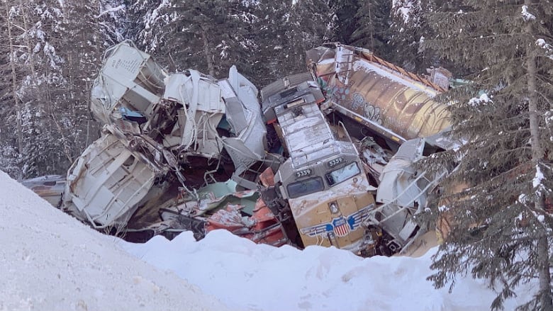 Наслідки падіння потяга в Канаді, фото: CBC
