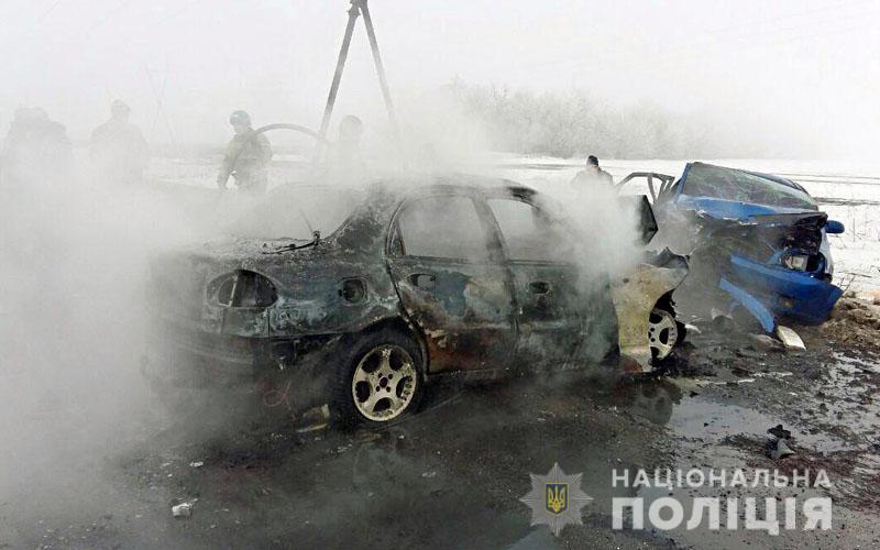 Авария в Донецкой области. Фото: Нацполиция