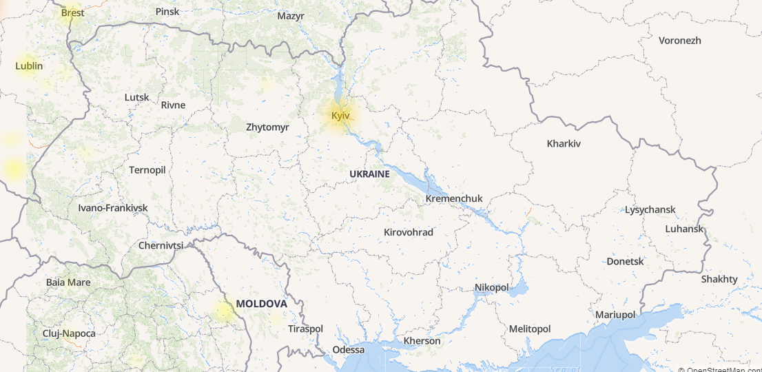 Карта: DownDetector