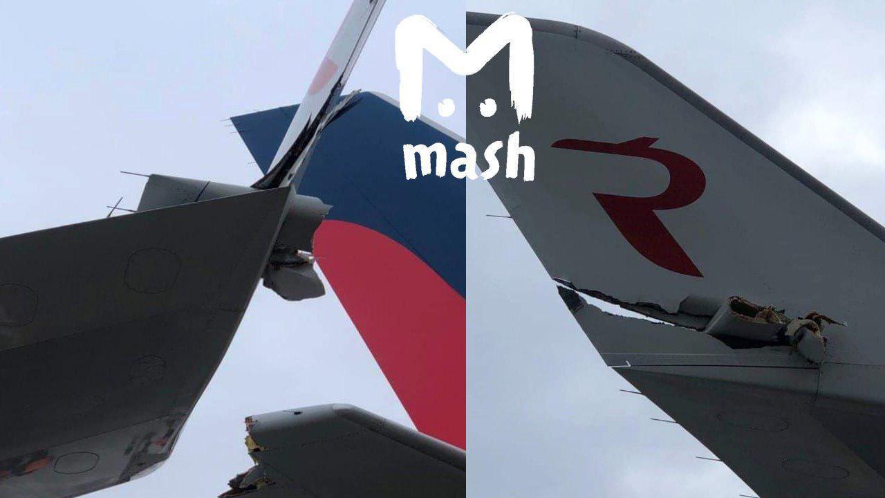У Росії в аеропорту зіштовхнулися два літаки. Фото: Mash