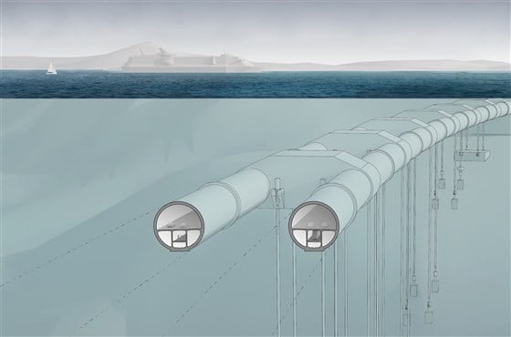 «Плавающий тоннель» в разрезе, фото: NBC News