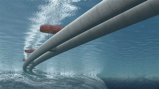 «Плавающий тоннель» будут стабилизировать кабелями или понтонами, фото: NBC News