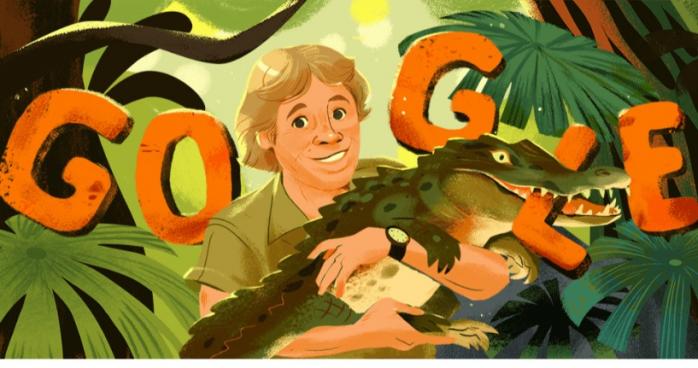 Крокодили, зоопарк і пригоди: Гугл присвятив дудл Дню народження Стіва Ірвіна. Фото: скрін з Google