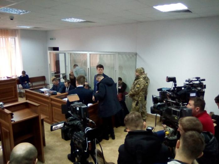 Під час засідання Шевченківського суду, фото — Твіттер Є.Солонини