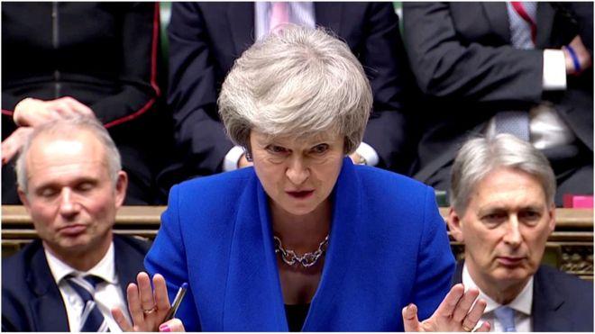 Мэй в парламенте Великобритании, фото — BBC