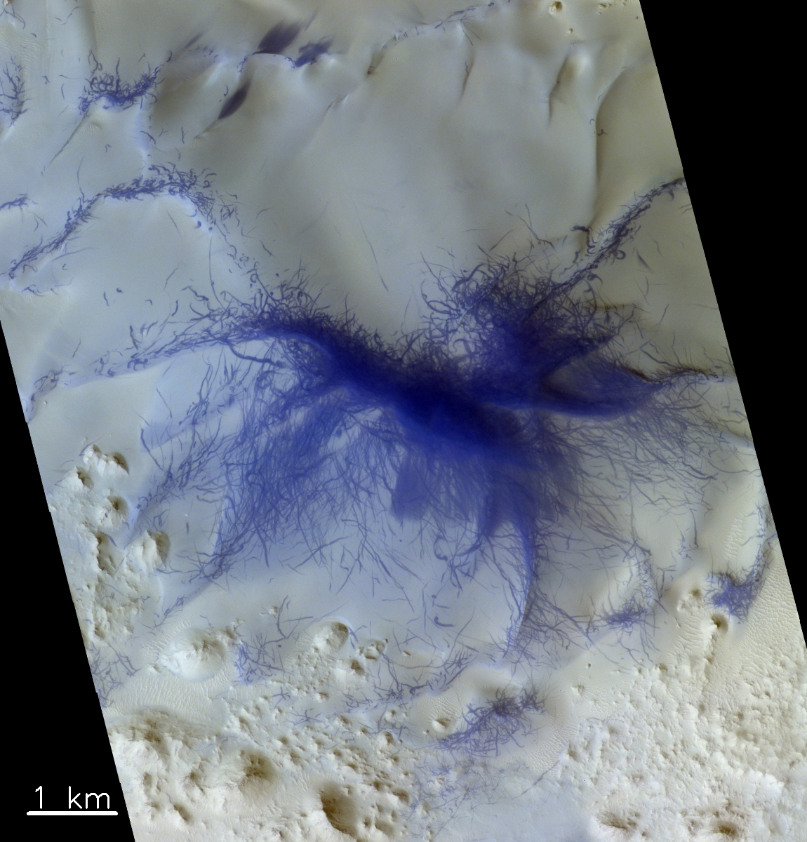 Структуру пилових вихорів на Марсі сфотографував супутник. Фото: naked-science.ru