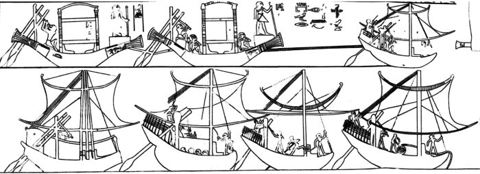 Чертежи древнего египетского корабля. Фото: Davies, N.
