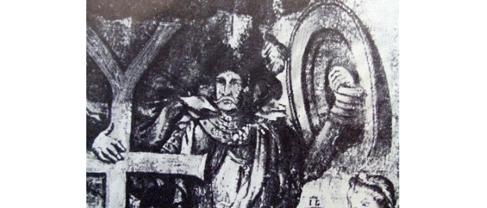 Гетман Мазепа на гравюре Даниила Галяховского, 1708 год