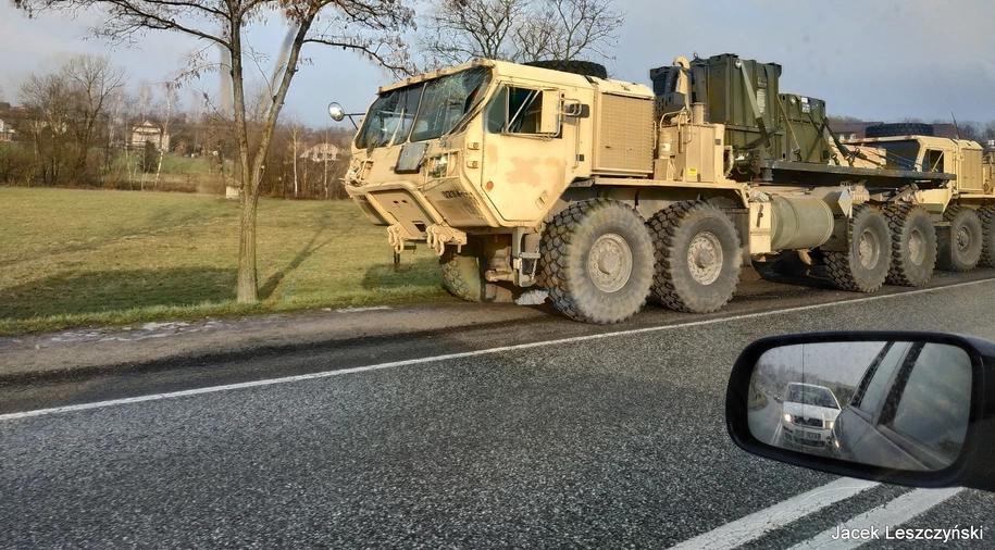 Американские военные автомобили попали в ДТП в Польше, фото: RMF FM