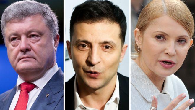 Вибори президента — другий тур: останні соцопитування щодо шансів Порошенка, Тимошенко та Зеленського. Фото: BBC