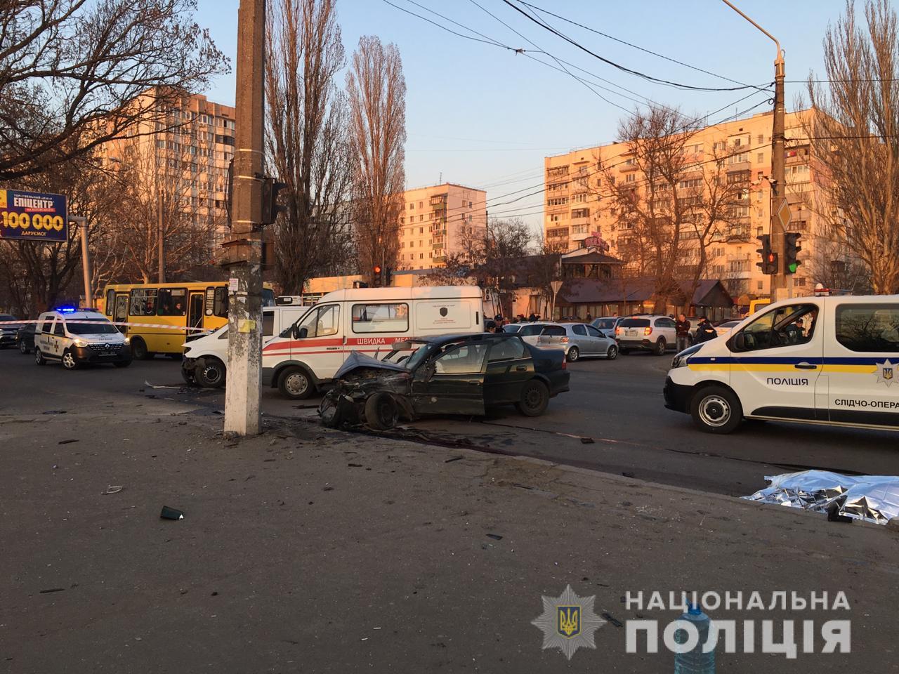 Место ДТП в Одессе, фото: Национальная полиция