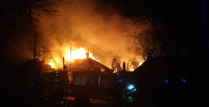 Пожар в частном секторе в Киеве