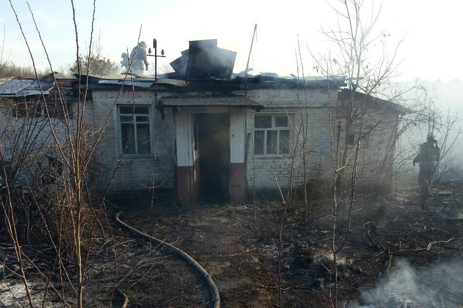 Спалювання сухої травми в Україні. Фото: ДСНС