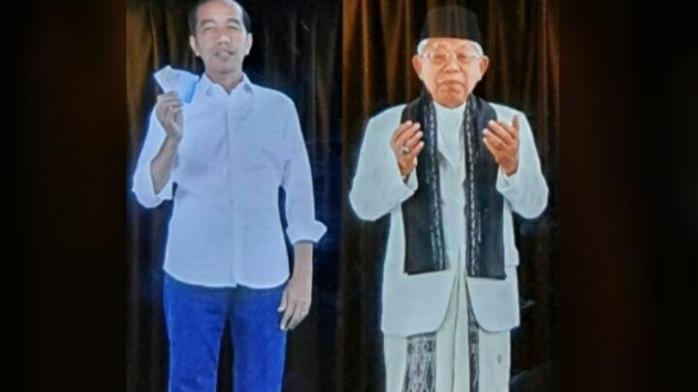 Президент Индонезии использует голограмму для агитации на выборах