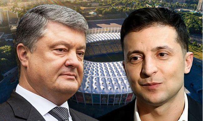 Дебати Порошенка і Зеленського: чинний президент хоче встигнути і на стадіон, і на Суспільне, фото — РБК