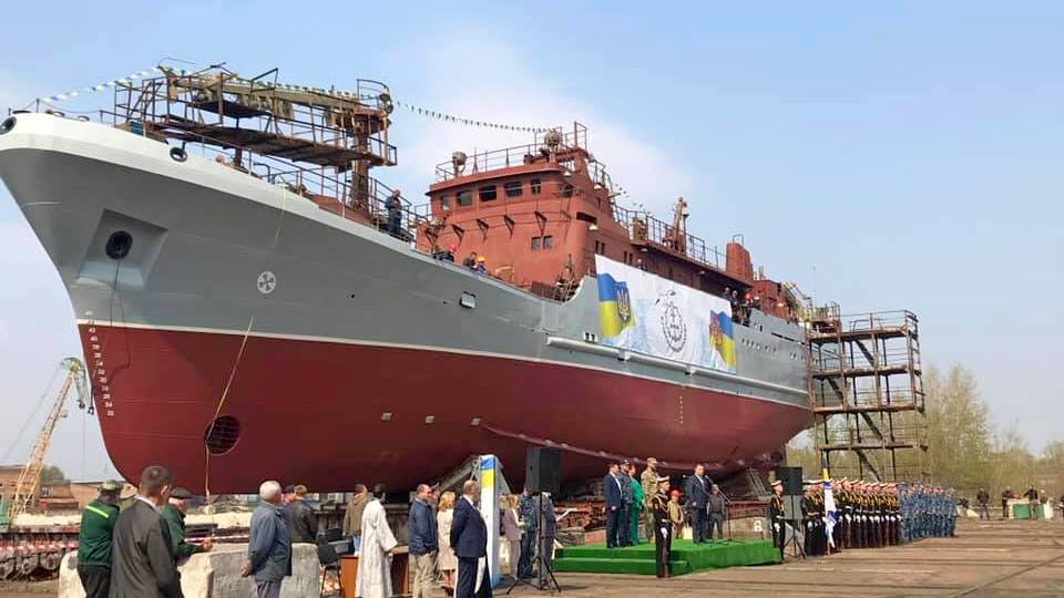 Спуск на воду першого розвідувального корабля ВМС українського виробництва / Фото: Facebook