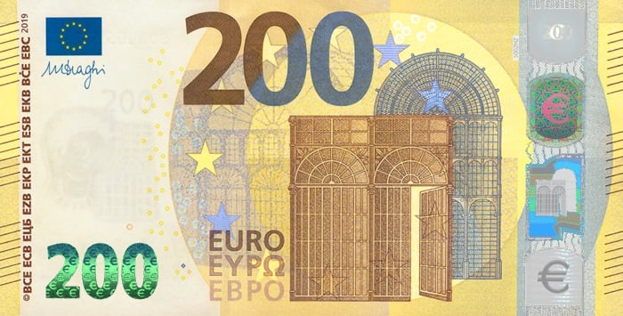 Купюра номиналом 200 евро