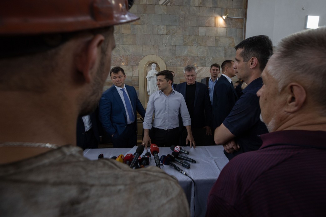 Зеленский посетил шахту «Лесная». Фото: president.gov.ua
