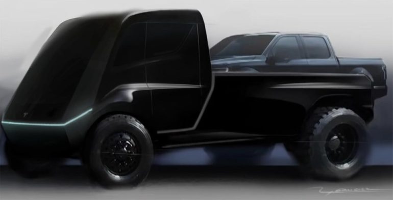 Так будет выглядеть Tesla Pickup. Фото: Electrek