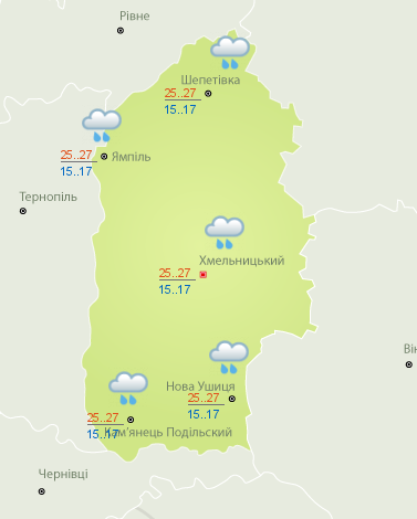 Прогноз погоды в Хмельницкой области на 6 июня. Фото: Укргидрометцентр