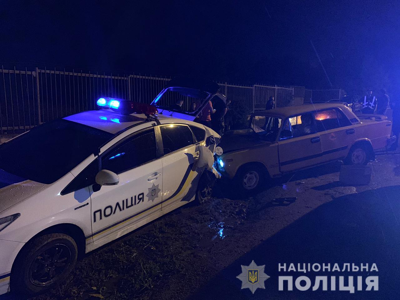 ДТП с полицейским автомобилем произошло в Одесской области, ранен патрульный. Фото: Нацполиция