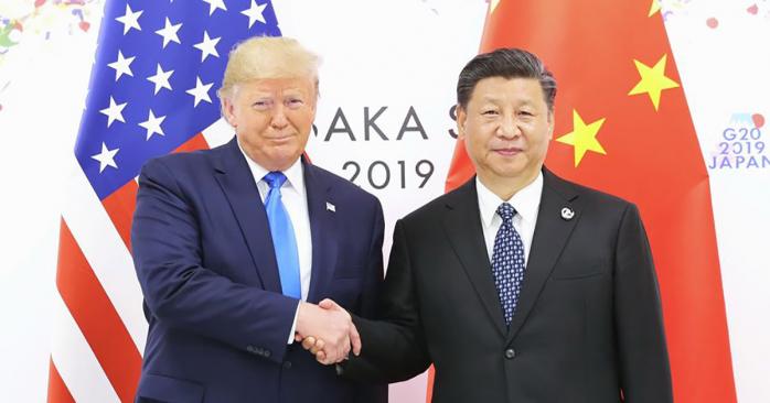 Встреча Трампа и Си Цзиньпина в Осаке. Фото: China Xinhua News в Twitter