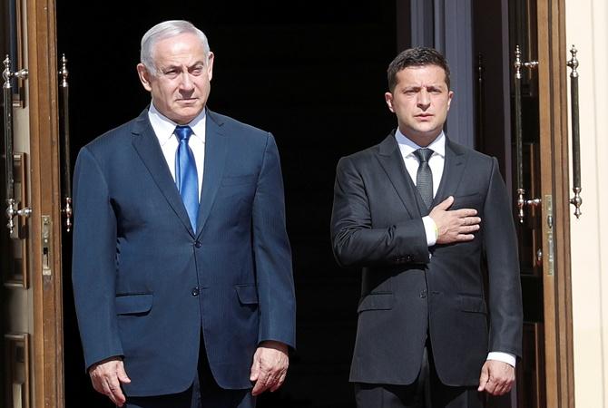 Зеленський і Нетаньяху дають брифінг після зустрічі. Фото: KP.UA