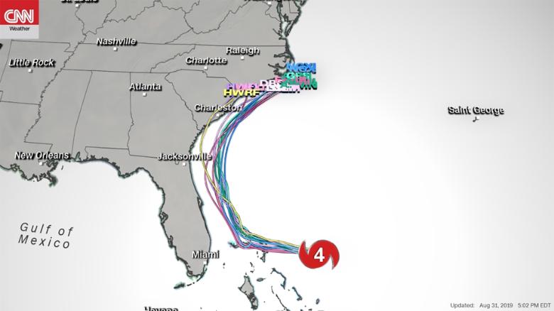 Ураган "Доріан" прямує до Багам островів зі швидкістю 240 км на годину, карта — CNN