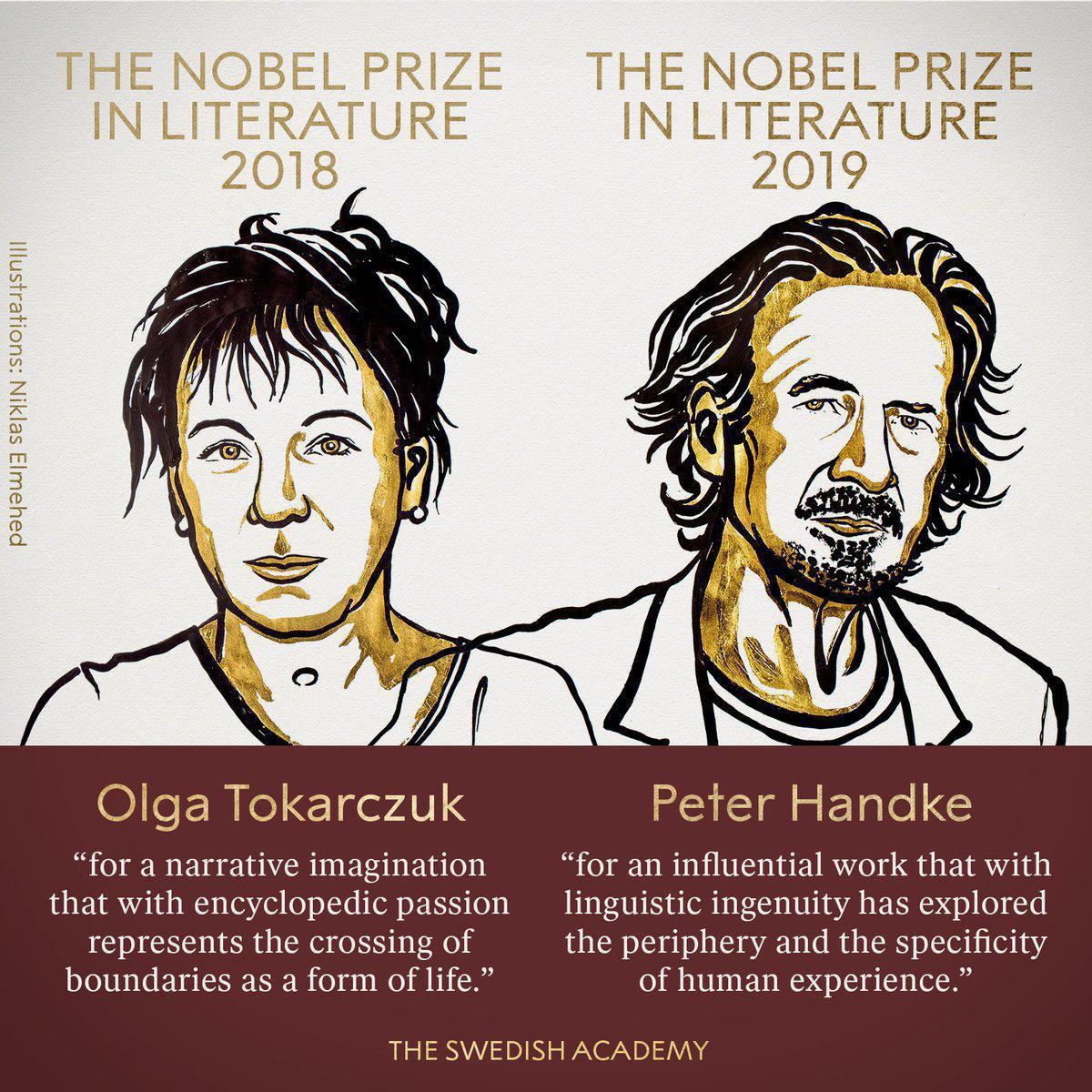 Нобелівську премію з літератури вручили відразу за два роки. Фото: Twitter