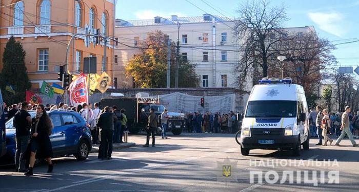 Під час сьогоднішніх акцій у Києві, фото: Національна поліція