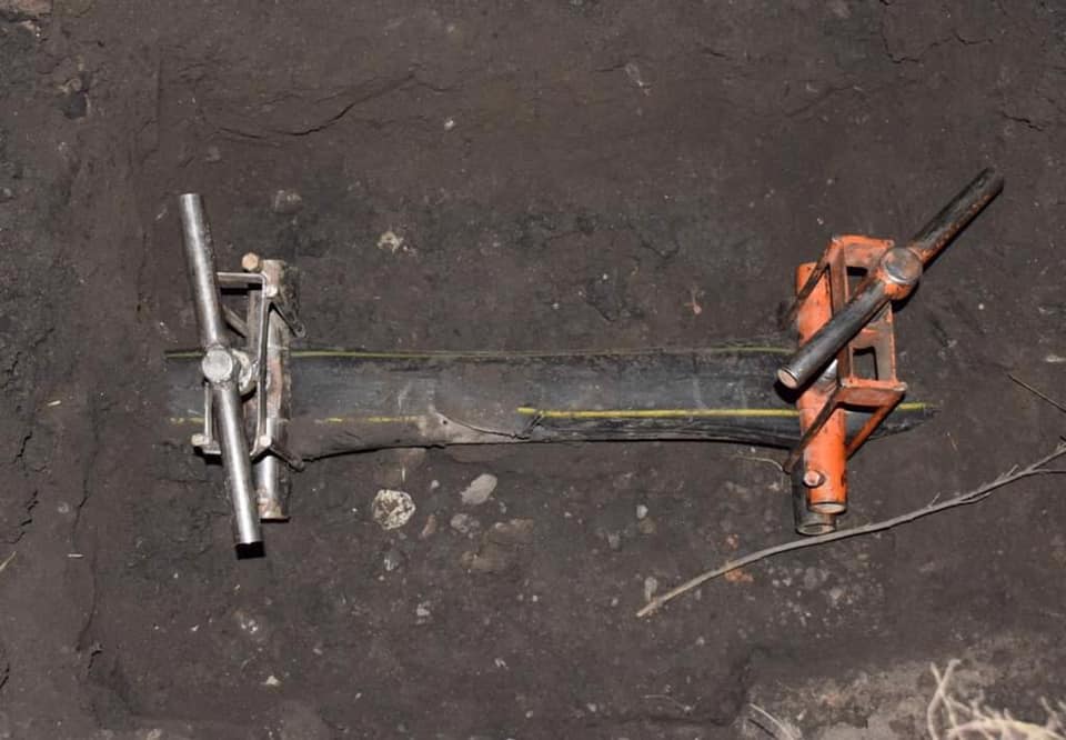 Поврежденный газопровод в Кропивницком. 