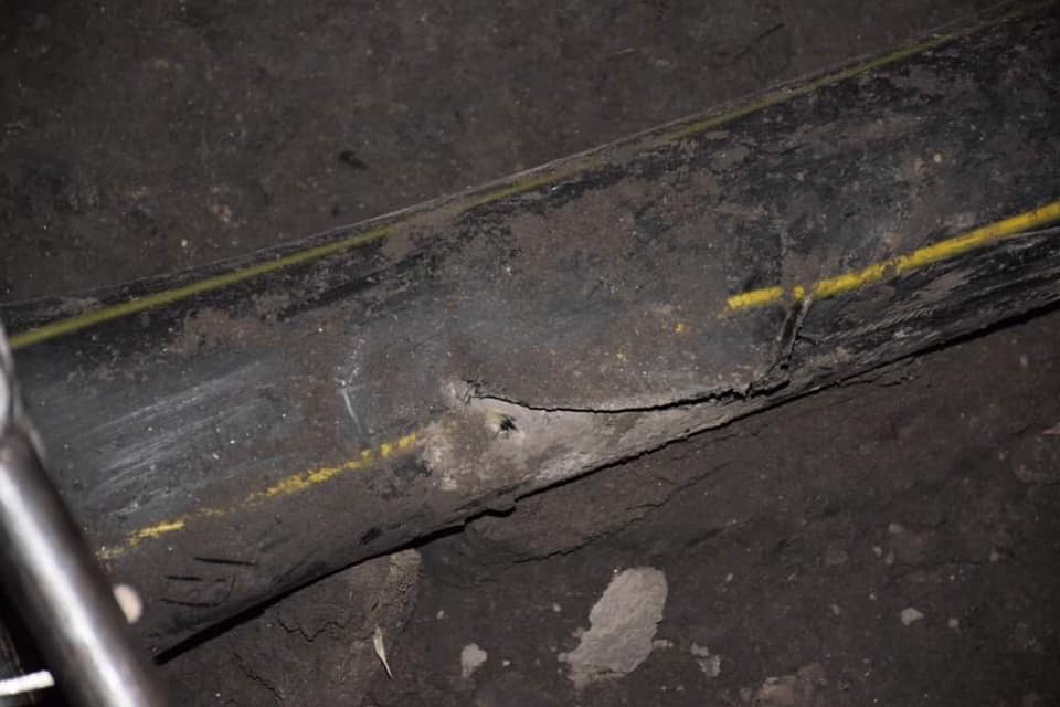 Поврежденный газопровод в Кропивницком. 