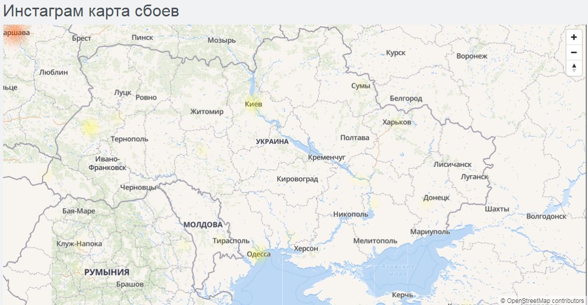 Instagram не працює: збій фіксують у всьому світі, карта — Downdetector