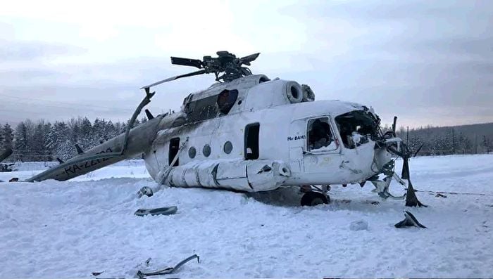Жесткая посадка вертолета Ми-8. Фото: РИА Новости