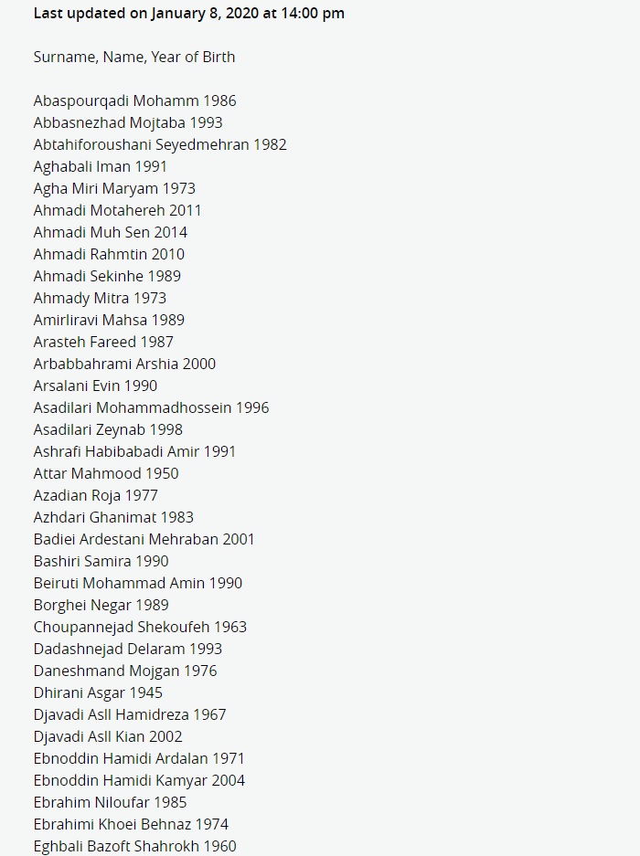 Авіакомпанія МАУ оприлюднила список загиблих пасажирів. 