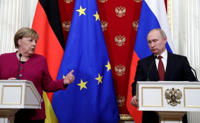 Ангела Меркель і Володимир Путін. Фото: РБК