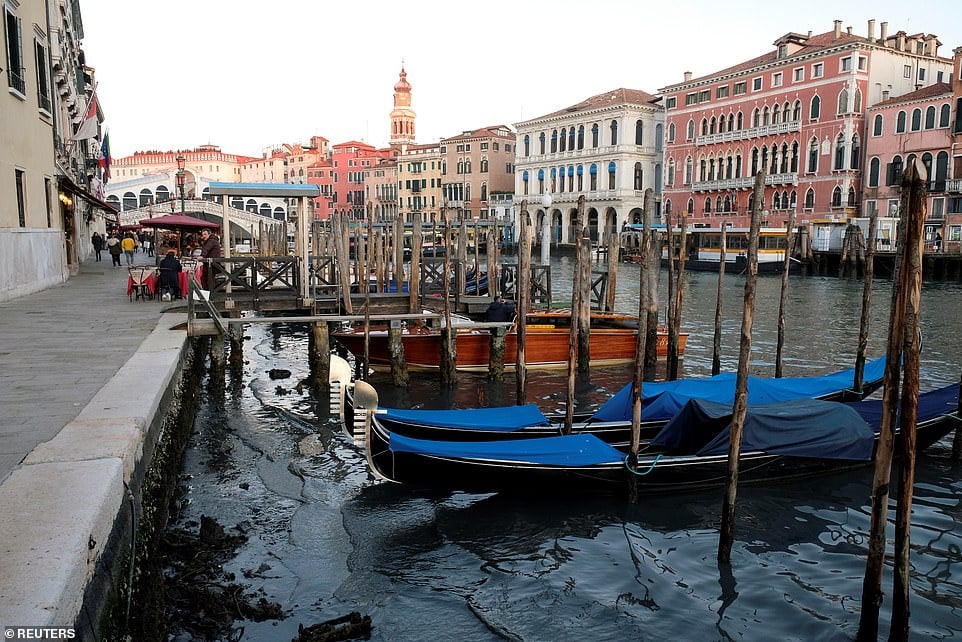Канали Венеції пересохли: на зміну аномальним повеням прийшло зниження рівня води