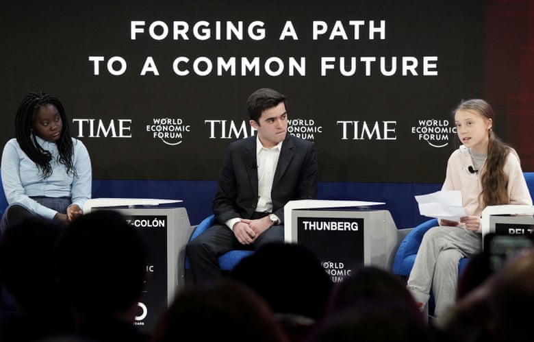 Грета Тунберг на Всесвітньому економічному форумі / Фото: The Guardian