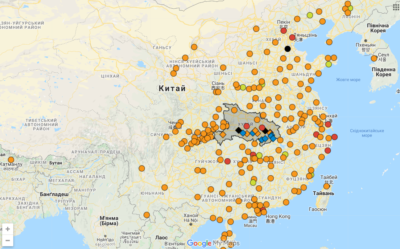 Епідемія коронавірусу: підтверджені випадки поширення захворювання у 25 регіонах Китаю