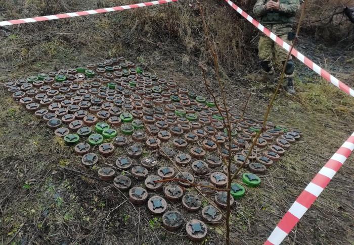 Обнаруженные на Донбассе мины, фото: ОТУ «Север»