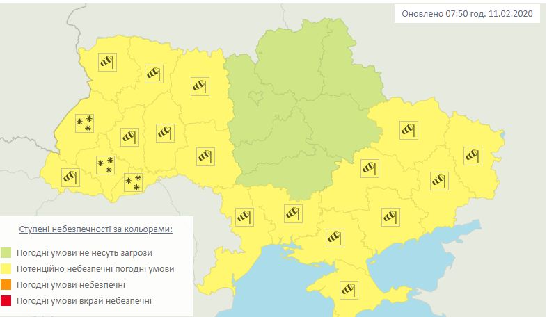 Осложнения погоды: ураганы из Европы затронут и Украину, карта - Укргидрометеоцентр