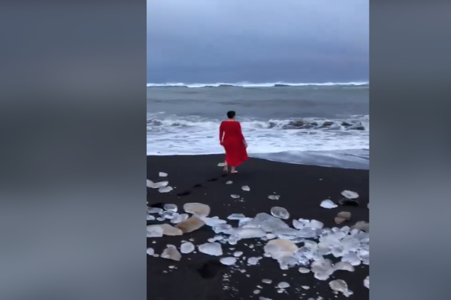 Савченко скупалася у Північному Льодовитому океані, скріншот відео