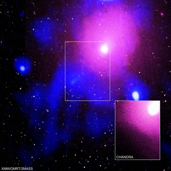 Вибух у скупченні галактик в сузір'ї Змієносця. Фото: EurekAlert