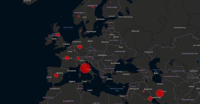 Коронавирус из Китая во второй раз обнаружили в Беларуси. Карта: Global Cases by Johns Hopkins CSSE