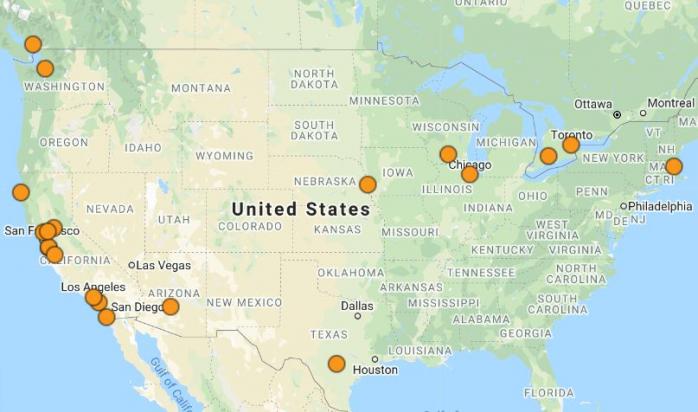 Коронавірус крокує Штатами і зірвав саміт АСЕАН – США, скріншот онлайн-карти