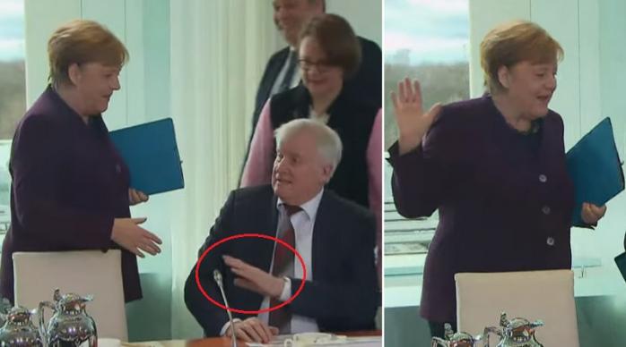 У Німеччині глава МВС не потиснув руку Меркель через коронавірус / Фото: Скрін відео