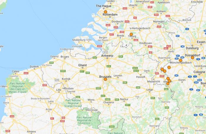 Коронавирус: евроструктуры в Брюсселе ограничили работу из-за инфицирования служащего оборонного ведомства ЕС, скриншот онлайн-карты