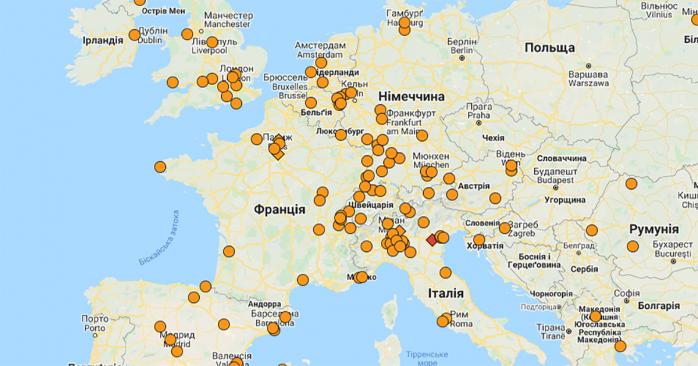 Китайский коронавірус зафіксували в Угорщині. Карта: google.com/maps